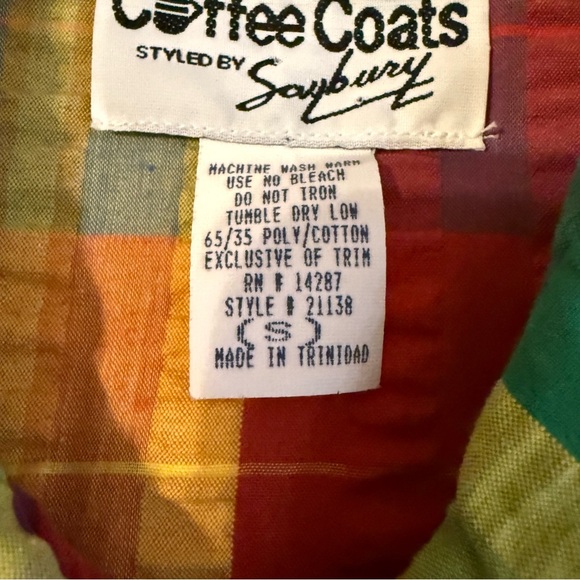 Vintage Coffee Coats Styled by Saybury Rainbow Seersucker House Coat Size Small - Picture 7 of 7